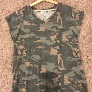 V Neck Camo Tee